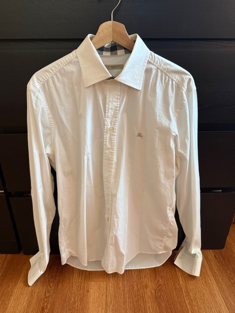 Burberry White Long-Sleeve Men's Dress Shirt